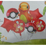 Kit 07 Balões Bexiga Metalizados Pokémon Festa Aniversario 