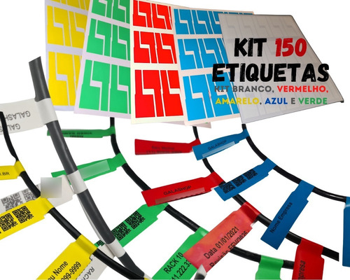 Adesivo Etiqueta Organizador Identificador Fios Cabo Kit 150