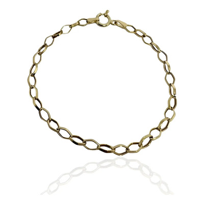 Pulseira Portuguesa Oval Ouro 18k Ourocash Chleo's Jewels 17cm 5 Cm 43.2 Cm