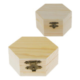 2x Diy Caja De Forma Hexagonal Caja Para Almacenar Joyería