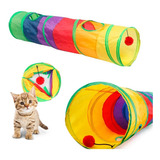Brinquedo Túnel Interativo Para Gato Cat Colorido Retrátil