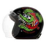 Capacete Custom Etceter Psycho Rat Vintage Retro