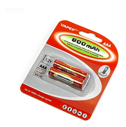 Pilas Aaa Recargables Vapex Ni-mh 1,2v 800mah Blister X 4