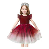Vestido De Princesa De Tul De Cielo Estrellado Para Niñas