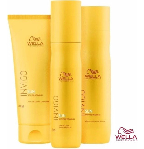 Wella Kit Sun Verão Shampoo + Condicionador + Leave In Solar