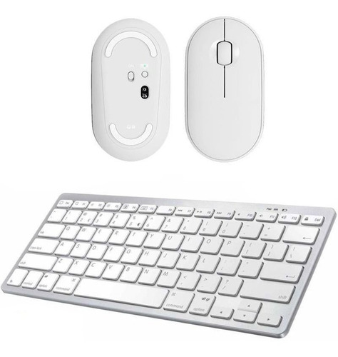Teclado, Mouse Bluetooth Branco Para Notebook Hp