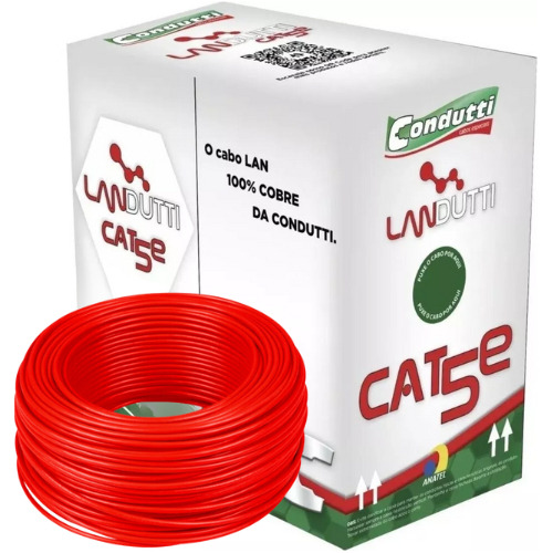 Cabo De Rede Cat5e 4px24awg Landutti Vermelho 305m