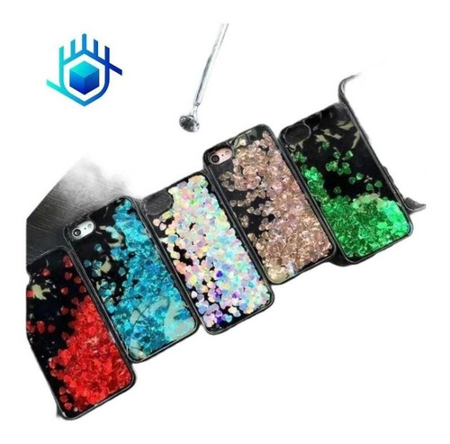 Case Para iPhone Corazones Nadando Mujer Amor Love Glitter