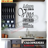 Vinil Decorativo Para Pared Frases Letras Adoro Cocinar Con 