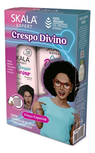 Skala Shampoo + Acondicionador Crespo Divino Vegano Rulos