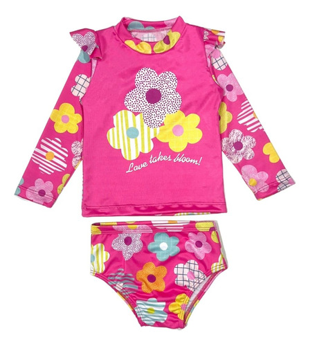 Conjunto Blusa Calcinha Proteção Solar Praia Menina Infantil