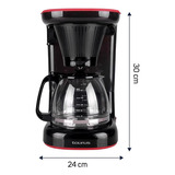 Cafetera Empotrable Portátil Taurus Velvet Semi Automática Negra Y Roja De Goteo