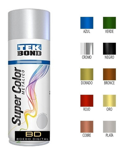 Pintura Spray Secado Rápido Metalizada Tekbond 200 Ml (caba)