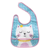 Babador Com Bolso Animal Fun Gatinha Azul Buba Baby