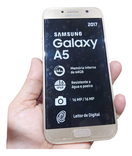 Smartphone Samsung Galaxy A5 64gb 2017 Dourado Duos Usado