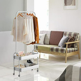 Carrito De Ropa Blanco Con Ruedas Compatible Con Dormitorio 