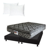 Colchón Morgan King Spring Air + Box Black + 2 Almohadas