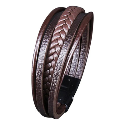 Pulsera Trend Tejida A Mano De Aleación Multicapa Con Hebill