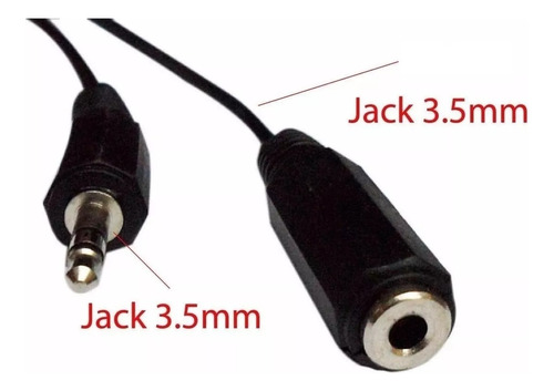 Cable Extensión Audio Sonido Audífonos Hembra A Macho 3.5mm