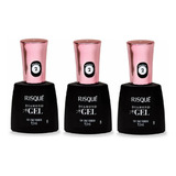 Risque Diamond Gel Top Coat Fixador 9,5ml Kit 3un