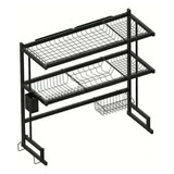 Rack De Cocina Seca Platos 85cm Organizador Bacha 3 Plantas