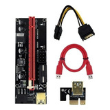 Kit 3 Cabos Riser Pci Express 1x A 16x Pcie Mineração Cor Vermelho