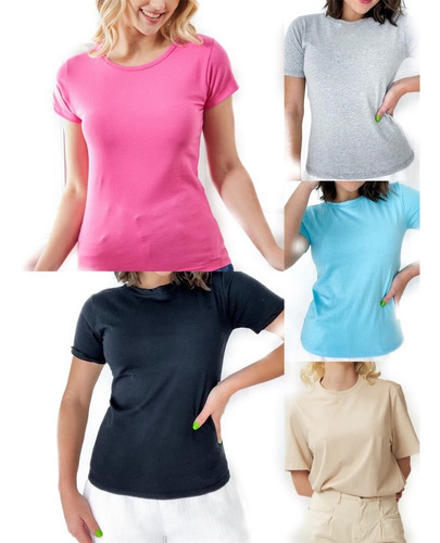 Kit6 T-shirt Blusa Feminin Estampas Fabrica Atacado Revendo