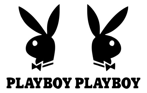 2 Calcomanía Vinil Sticker Play Boy Logo Clasico