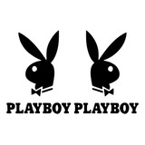 2 Calcomanía Vinil Sticker Play Boy Logo Clasico