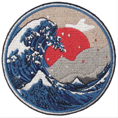 7 Parches Bordados Para Ropa Great Wave Off Kanagawa