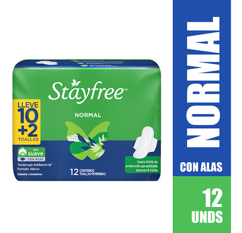 Toalla Higiénica Stayfree Normal Co - Unidad a $434