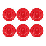 Set De 6 Plato Base Vidrio Circle Rojo Brilloso 33cm Dk-10_6