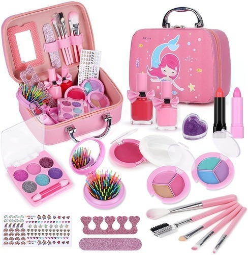 Kit De Maquiagem Infantil Para Meninas Cosméticos Laváveis21