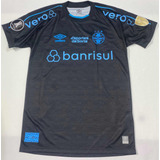 Camisa Jogo Grêmio Libertadores 2024 Dodi P 17 Preta Umbro