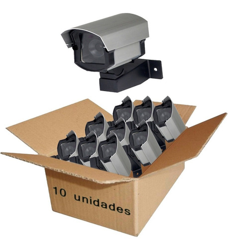 Kit 10 Câmeras Segurança Falsas C/ Led Anodizadas Confiseg