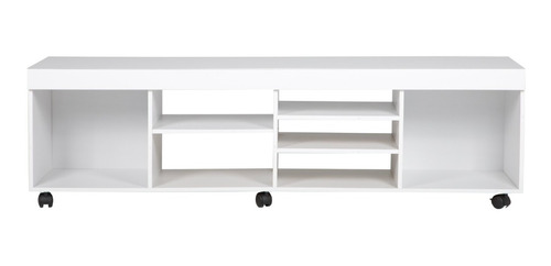 Mueble Mesa Rack Modular Television 7 Repisas Ruedas 180 Cm