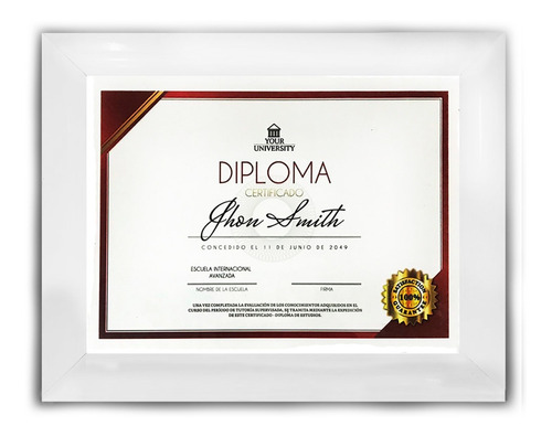 Marco Elegante Tamaño Carta Con Vidrio Ya Armado, Diploma