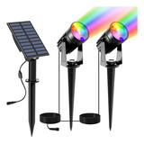 Focos Solares Rgb Para Exteriores, Luces Navideñas Coloridas