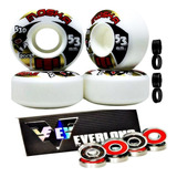 Kit Skate Roda Moska 53 Mm + Rolamentos Importados Everlong