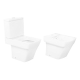 Juego Inodoro Largo Deposito Bidet 1 Orif Hall Roca Blanco