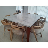 Mesa Comedor 150x150cm Frentines 4cm Spl Star Base Hierro 