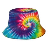 Sombrero De Pescador Unisex Tie Dye Con Diseño De Arcoíris P