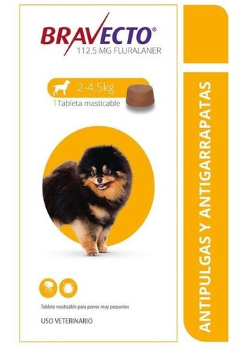 Antipulgas Y Garrapatas Bravecto Para Perros De 2 A 4,5 Kg