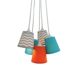 Lustre Pendente Mix Bebê Chevron Cinza, Azul E Laranja