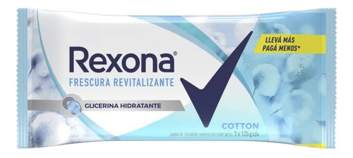 Jabon En Barra Rexona Cotton 3x125 Gr