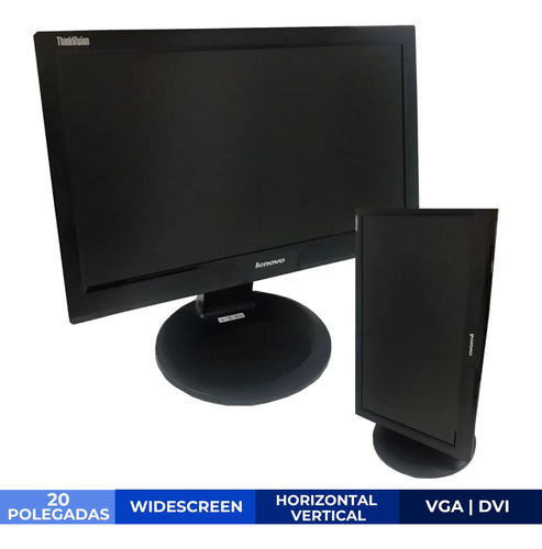 Monitor 20 Polegadas Lenovo Wide Vga Dvi Horizontal/vertical