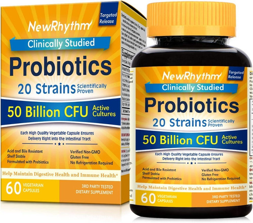 Newrhythm | Probiotics | 20 Strains | 50 Billion | 60 Caps