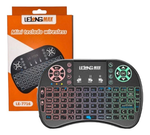 Mini Teclado Wireless Bluetooth Touchpad Sem Fio Iluminado