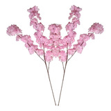 Kit 2 Galhos Artificial Flor De Cerejeira Pink Haste Grande