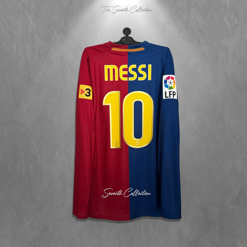 Barcelona 2008/09 Messi Manga Larga La Liga Jersey Oficial 